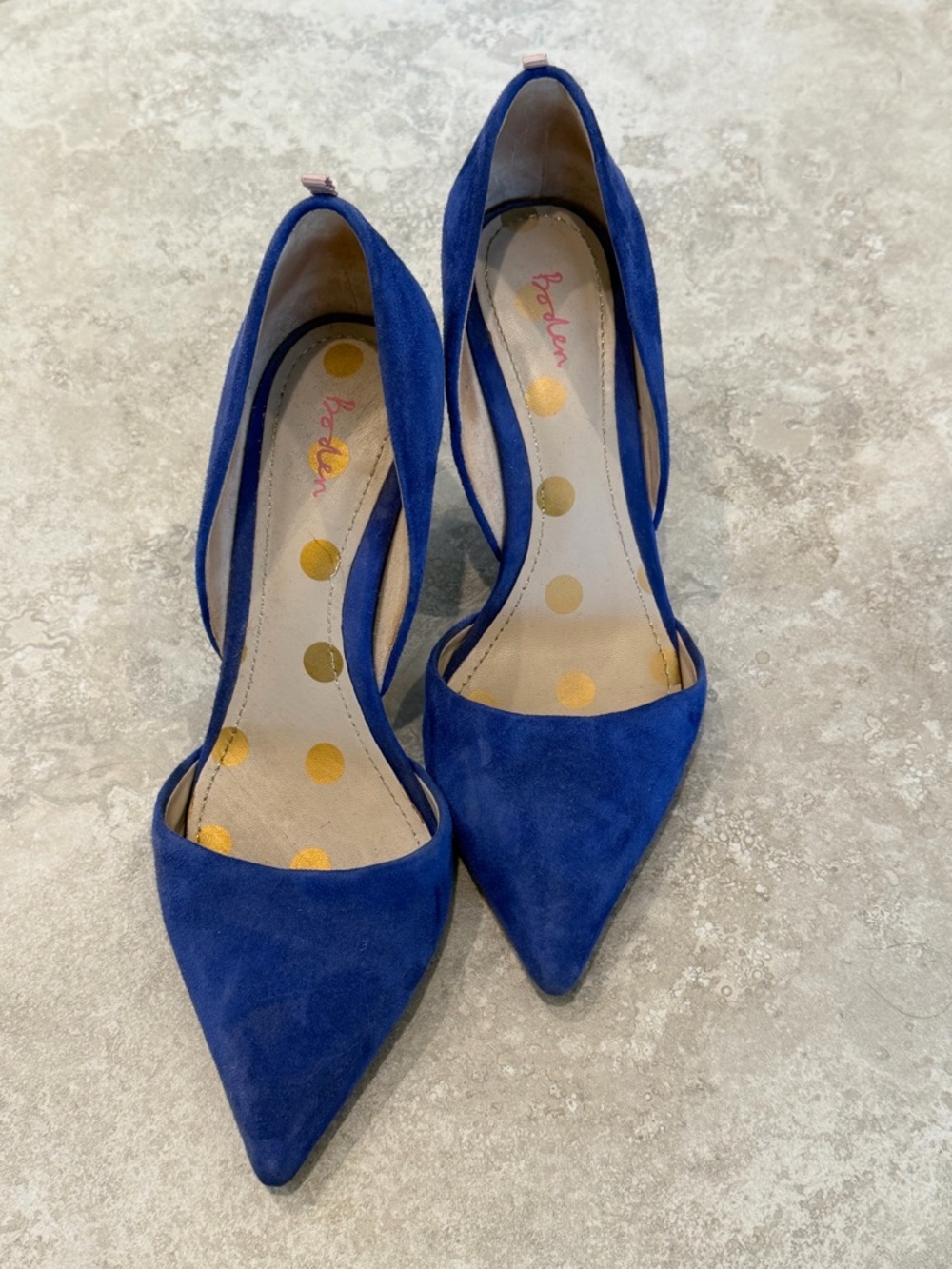 Boden Royal Blue Pointed-Toe Suede Heels